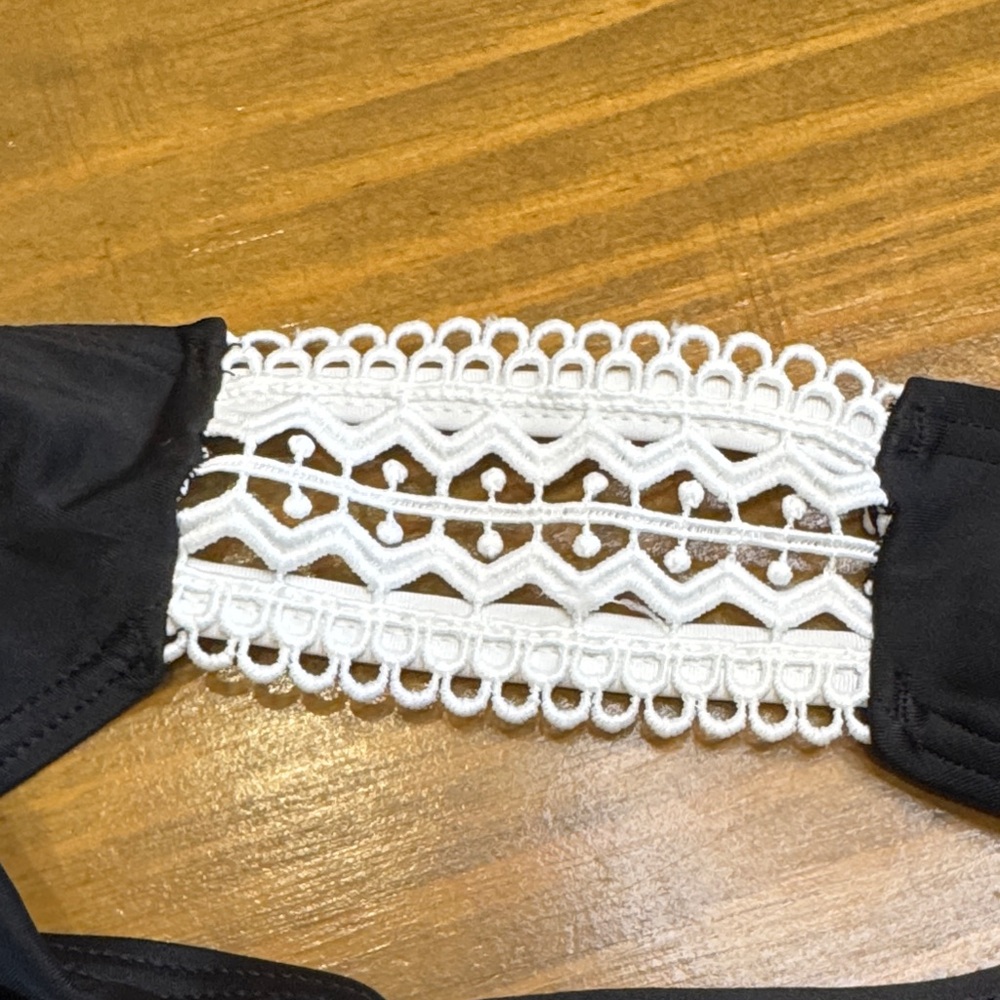 Chic Black Women's Bikini Bottom with Lace Detail - Picture 6 of 6